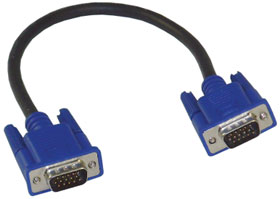 13in. VGA Cable, DB15HD Male to Male Connectors